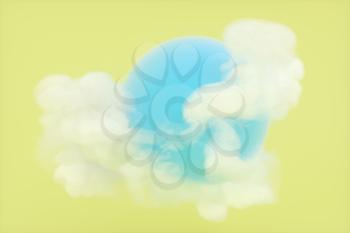 Clouds and air pollution,environmental protection,3d rendering. Computer digital drawing.