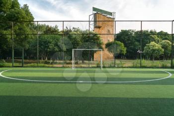 The football field in a public park. Photo in Suzhou, China.