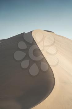 The curve of the dessert, natural terrain background. Shot in Dunhuang, China.