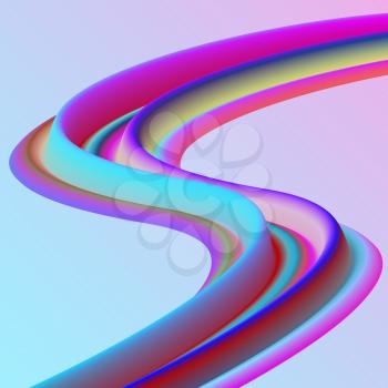 Colorful Flow Background with 	3D Curved Wave. Multicolor Liquid Curve in Art Style. Creative Artistic Template for Banner, Card, Flyer, Poster for the Modern Trend. Version Eps10 Vector Illustration 