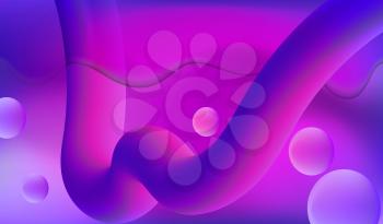 Digital 3D Art Graphic Design Vector Illustration. Violet Creative Vibrant Background, Fluid Curve Elements. Landing Page Concept Card, Banner, Poster, Cover, Flyer, Journal, Magazine, Template.