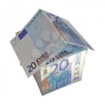 House of money made of Euro banknotes