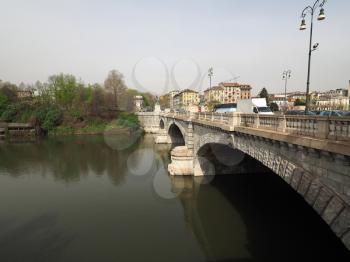 Fiume Po meaning River Po in Turin, Italy