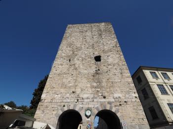 Porta Torre city gate in Como, Italy