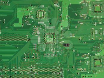 detail of an electronic printed circuit board (PCB)