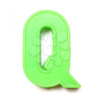Magnetic uppercase letter Q of the British alphabet