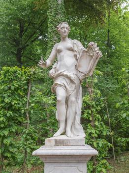 Statue of woman representing poetry in Park Sanssouci Potsdam Berlin Germany