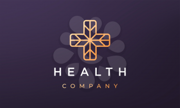 cross health logo concept in modern and minimal style