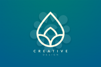 Minimalist abstract shaped water drop logo design. Simple and modern vector design for business brand and product