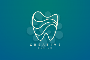 Tooth shape design ideas. Modern minimalist and elegant vector illustration. Can be used for patterns, labels, brands, icons or logos