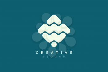 Rhombus and wave shape logo design. Minimalist and modern vector illustration design suitable for business or brand