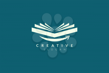 Book logo design opens with a smile. Minimalist and modern vector illustration design suitable for business or brand