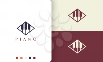 piano learning logo or icon in a minimalist and modern style
