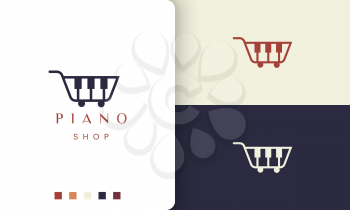 simple and modern logo or icon for piano shop
