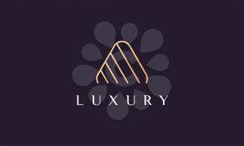 Abstract line triangle logo in modern and luxury style