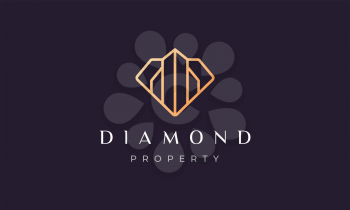 Simple real estate diamond logo in a modern and luxury style