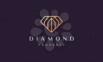 minimalist property diamond logo with modern and luxury style for real estate agency