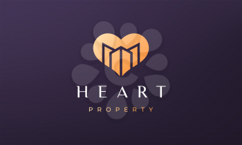 abstract love property logo concept with simple and modern style