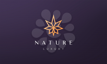 Simple gold cannabis leaf logo in a luxury and modern style