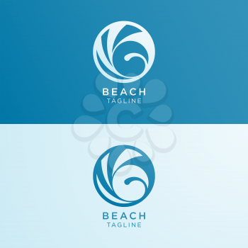 Vector design of abstract sea water waves. Logo template, icon, symbol with a minimalist and simple style