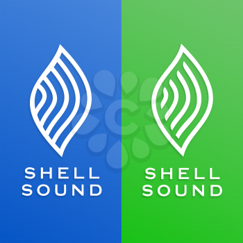 Vector design of sound shell lines. Minimalist style, flat, and simple.