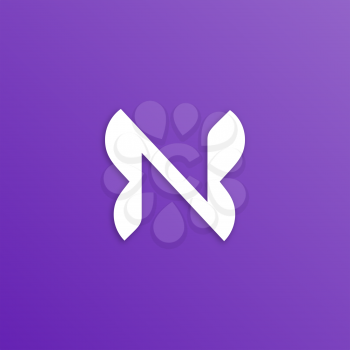Vector design of Modern Initial Letter N monogram. Minimalist, flat and simple style.