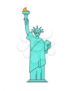 Statue of Liberty linear style. Landmark America. USA Sculpture New York. American symbol of freedom
