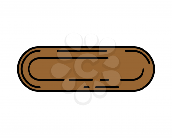 Puddle are linear style. Dirt contour isolated. Brown puddle on white background.
