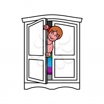 Coming out Wardrobe LGBT symbol. Open closet door. Get out of wardrobe gay. recognition Furniture