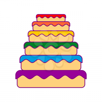 Cake LGBT. Great pie color rainbow. Food gay. Festive meat