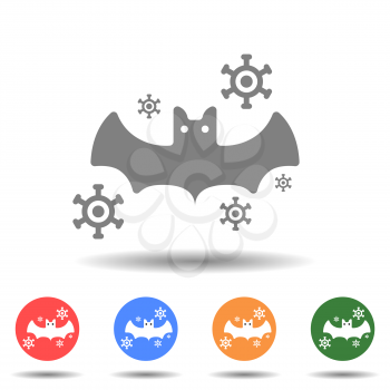 Bat virus icon vector logo isolated on background