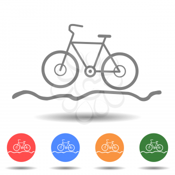 Bicycle for the off-road icon vector logo isolated on background