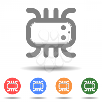 Rectangle bug icon vector logo isolated on background