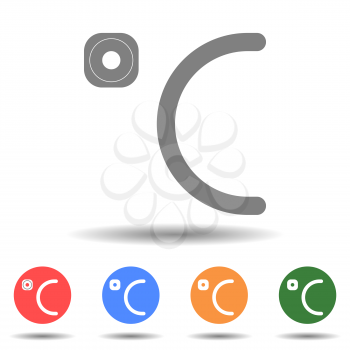 Celsius close up icon vector logo isolated on background