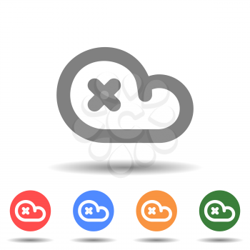 Cloud drive close icon vector logo isolated on background