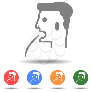 Man vomit vector icon with isolated background