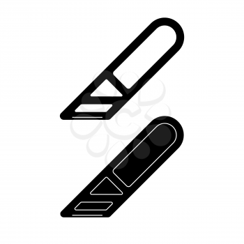 Pencil brush icon vector logo, black and white version