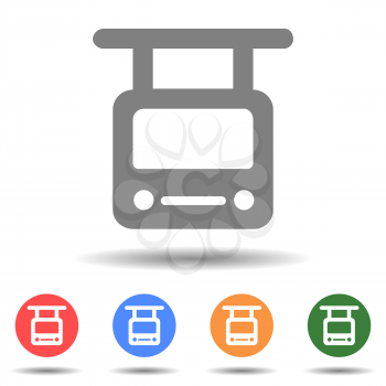 Trolleybus front view icon vector logo isolated on background