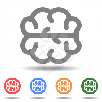 Human brain vector icon in simple style
