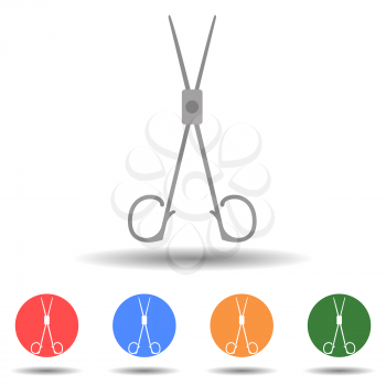 Medical scissor shear vector icon