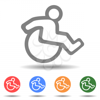 Wheelchair flat icon vector isolated