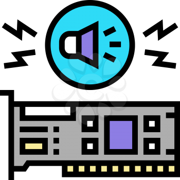 audio card computer component color icon vector. audio card computer component sign. isolated symbol illustration
