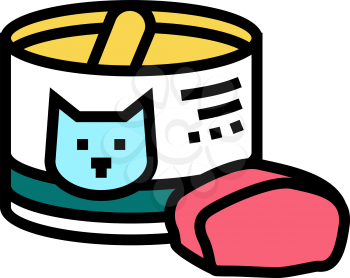 canned food for cat color icon vector. canned food for cat sign. isolated symbol illustration