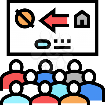 colonization presentation meeting color icon vector. colonization presentation meeting sign. isolated symbol illustration
