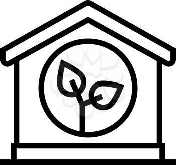 ecology clean house line icon vector. ecology clean house sign. isolated contour symbol black illustration