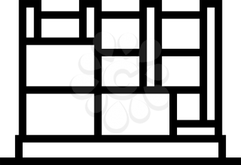 sheathing with osb plates line icon vector. sheathing with osb plates sign. isolated contour symbol black illustration