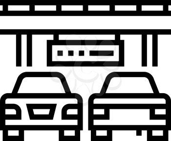 bridge traffic jam line icon vector. bridge traffic jam sign. isolated contour symbol black illustration