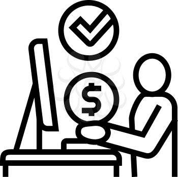 internet buying or subscription line icon vector. internet buying or subscription sign. isolated contour symbol black illustration