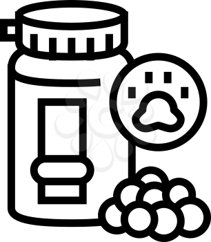 vitamins for pet line icon vector. vitamins for pet sign. isolated contour symbol black illustration