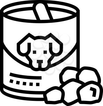 canned food for dog line icon vector. canned food for dog sign. isolated contour symbol black illustration